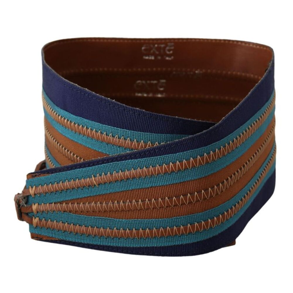 Exte Brown Leather Wide Waistband Tie Fastening Women's Belt